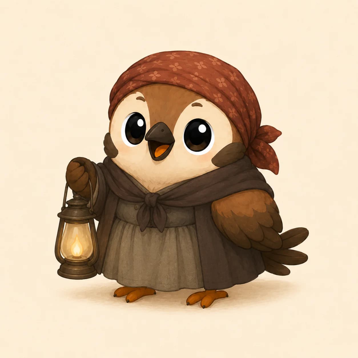 A Quipsly carrying a lantern through a cozy research path